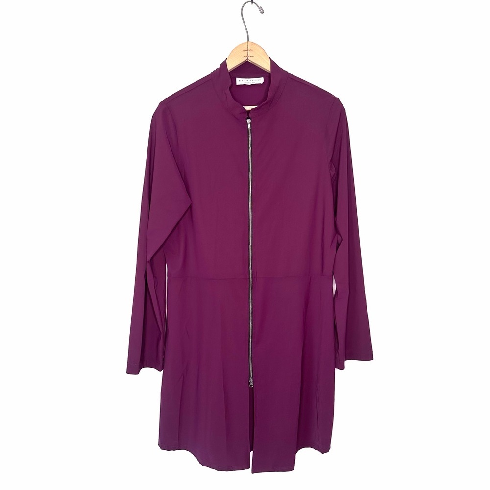 Bryn Walker Purple Front Zip Jacket Lightweight Long Sleeves Size Medium